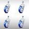Service Caster 4 Inch SS Blue Polyurethane Wheel Swivel 12mm Threaded Stem Caster Set SCC SCC-SSTS20S414-PPUB-BLUE-M1215-4 - alternate 1